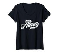 Femme Femme Filles Idée Cadeau drôle Humour prénom pour Alma T-Shirt avec Col en V