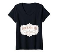 Femme Femme Locksmith The Original Security Consultant Femme Blague T-Shirt avec Col en V