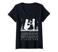Femme Femmes Awesome Daughter Best Mum In The World Funny Mothers T-Shirt avec Col en V
