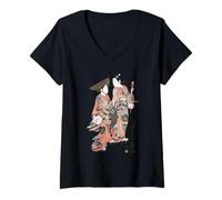 Femme Femmes japonaises en Kimono élaboré T-Shirt avec Col en V