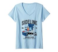 Femme Femmes Social Club T -Shirt Soccer Mom Game Day T-Shirt avec Col en V