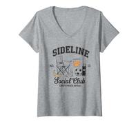 Femme Femmes Social Club T -Shirt Soccer Mom Game Day T-Shirt avec Col en V