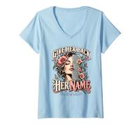 Femme Femmes soutenant Les survivants Force Solidarité Sensibilisation T-Shirt avec Col en V