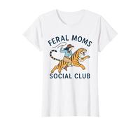 Femme Feral Moms Social Club Western Cowgirl Équitation Tigre Wild Mom T-Shirt