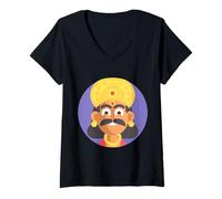 Femme Festival Asura Onam du Roi Mahabali à Bali T-Shirt avec Col en V