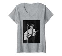 Femme Festival de Lecture Kinks Ray Davies 1981 T-Shirt avec Col en V