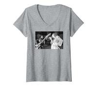 Femme Festival de Lecture The Faces Ronnie Wood et Rod Stewart 1972 T-Shirt avec Col en V