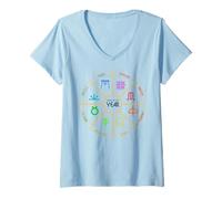 Femme Festival païen Roue de l'année Sorcellerie Occulte T-Shirt avec Col en V