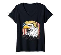Femme Fête de l'indépendance drôle, 4 juillet, politique et patriotique, États-Unis T-Shirt avec Col en V