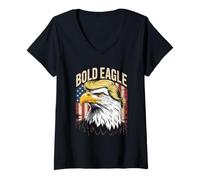 Femme Fête de l'indépendance drôle, 4 juillet, politique et patriotique, États-Unis T-Shirt avec Col en V