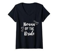 Femme Fête de Mariage de Grand-mère Italienne Nonna of The Bride T-Shirt avec Col en V