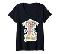 Femme Fête des Mères chrétienne Motherhood is My Ministry Mom Mama T-Shirt avec Col en V