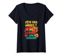 Femme Fête des mères citation drôle maman - j'exige une semaine T-Shirt avec Col en V