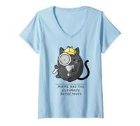 Femme Fête des mères Cozy Mystery Moms are The Ultimate Detectives T-Shirt avec Col en V