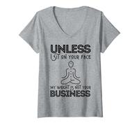 Femme Fête des mères Sarcastic My Weight is Not Your Business Women T-Shirt avec Col en V
