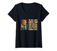 Femme Fête des Pères Drôle Politique Donald Trump Humour Best Dad T-Shirt avec Col en V