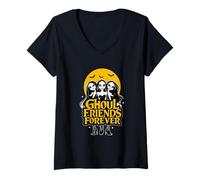 Femme Fête d'halloween Entre copines de Ghoul Friends Forever BFF Girls Girls T-Shirt avec Col en V