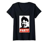 Femme Fête Kim Jong Un T-Shirt avec Col en V