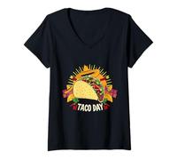 Femme Fête Nationale du Taco T-Shirt avec Col en V