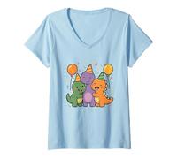 Femme Fête préhistorique de Copains Mignons T-Shirt avec Col en V