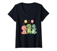 Femme Fête préhistorique de Copains Mignons T-Shirt avec Col en V