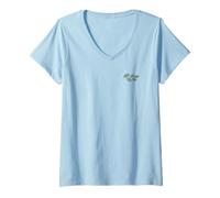 Femme Feuilles de Hêtre/Botanique - Forêt & Nature/Logo T-Shirt avec Col en V