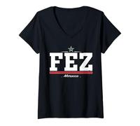 Femme Fez Morocco T-Shirt avec Col en V