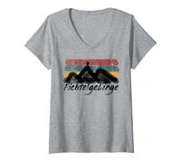 Femme Fichtelgebirge Schneeberg Ochsenkopf Sehenswürdigkeit T-Shirt avec Col en V