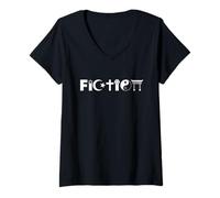 Femme Fiction Antichrist Symbole Agnosticisme Anti Religion Athée T-Shirt avec Col en V