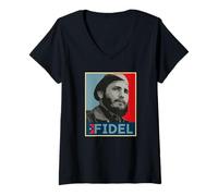Femme Fidel Castro T-Shirt avec Col en V