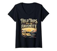 Femme Field Trips are My Favorite Field Trip T-Shirt avec Col en V