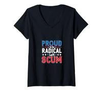 Femme Fier d'être Radical Gauche - Politique démocrate Rebelle T-Shirt avec Col en V