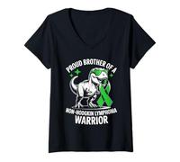 Femme Fier frère d'un Guerrier lymphome Non hodgkinien T-Shirt avec Col en V