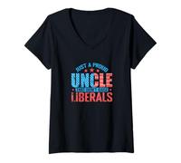 Femme Fier Oncle Conservateur Anti-libéral T-Shirt avec Col en V