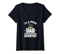 Femme Fier père d'un Formidable Scientifique et chimiste T-Shirt avec Col en V