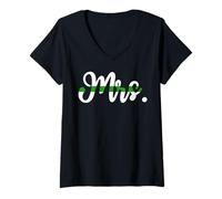 Femme Fière épouse d'un agent de patrouille frontalière fine en chemise verte T-Shirt avec Col en V