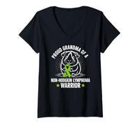 Femme Fière Grand-mère d'un Cochon d'Inde Guerrier lymphome Non hodgkinien T-Shirt avec Col en V