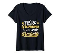 Femme Fière Grand-mère d'un diplôme d'études supérieures T-Shirt avec Col en V