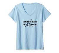 Femme Fière Mère Newfie, Terre-Neuve T-Shirt avec Col en V