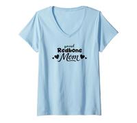 Femme Fière Mère Refaite, Redbone Coonhound T-Shirt avec Col en V