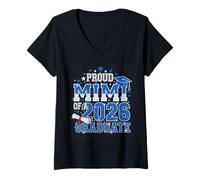 Femme Fière Mimi d'une Classe de 26 diplômés diplômés 2026 T-Shirt avec Col en V