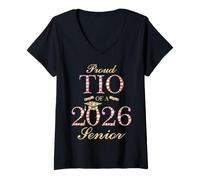 Femme Fière TIO of A 2026 Senior Graduate Graduation T-Shirt avec Col en V