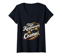 Femme Fierté Tamoule Sri Lanka from Kanjivaran to Cosmos T-Shirt avec Col en V