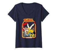 Femme Fight Your Fears Clown Rétro Parodie Humour Décalé T-Shirt avec Col en V