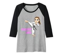 Femme Fighting Karateka - Mignonne Fille de karaté Manche Raglan