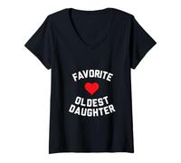 Femme Fille aînée préférée T-Shirt avec Col en V