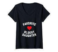 Femme Fille aînée préférée T-Shirt avec Col en V