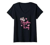 Femme Fille du Roi pour Les Femmes et Les Jeunes T-Shirt avec Col en V