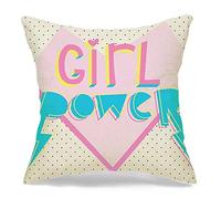Femme,Fille,Inspiration,Pouvoir,Mignon,Graphique avec Symboles,Signes,Symboles Blancs,Textures De Texte Taie Oreiller Moderne Housses De Coussins Luxe Housse Coussin pour Canape Maison 45X45Cm