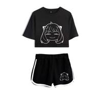 Femme Fille T-Shirts et Shorts Set Spy Family Merch Anya Loid Yor Forge Haut Court et Shorts Été Streetwear 2pcs